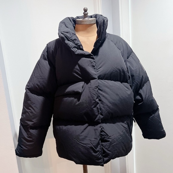 Adidas Women's Sportswear Big Baffle Down Jacket Black Size L * NEW - Picture 4 of 9